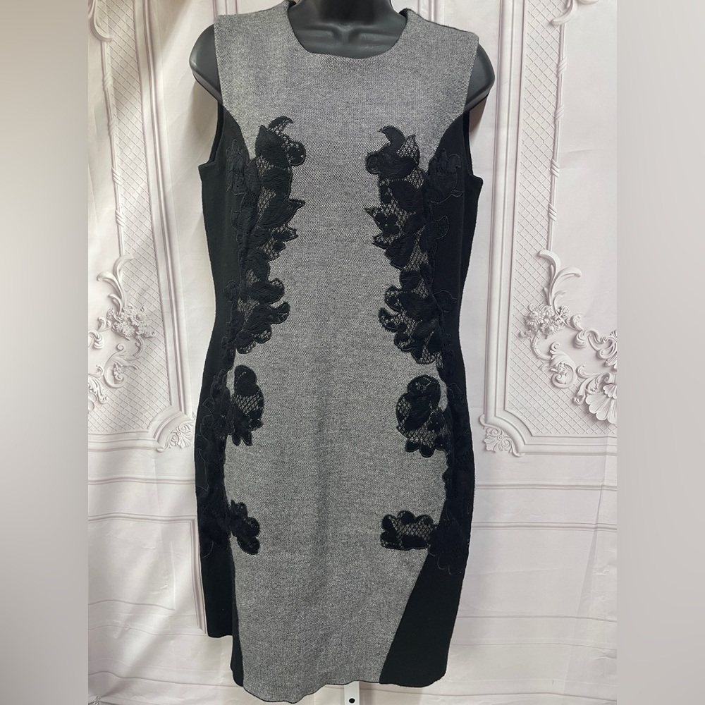 Katherine Barclay Embroidered Lace Floral Midi Sweater Dress Size L
